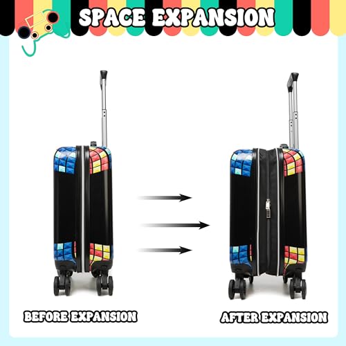 Kid’s Luggage Set 5 Piece Suitcase Set 16’’ Hardside Luggage with Spinner Wheels Girls Boys Carry on Luggage Travel Rolling Luggage Airline Approved (5 Count)