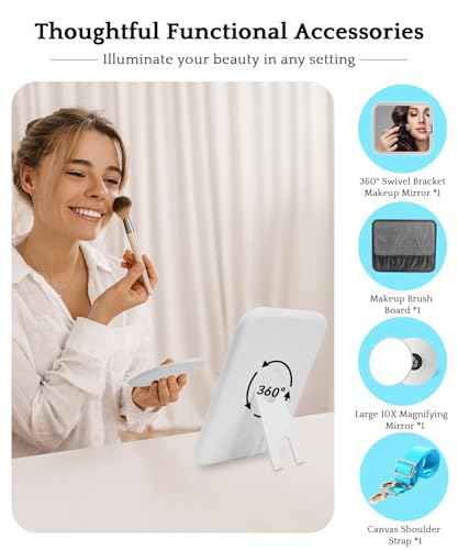 Travel Makeup Bag Cosmetic Bag with Lighted Mirror