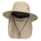 Sun Fishing Hats with Neck Flap for Men Pure Khaki