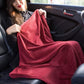 Premium Soft Travel Blanket Pillow Airplane 2 in 1 Combo Warm Red