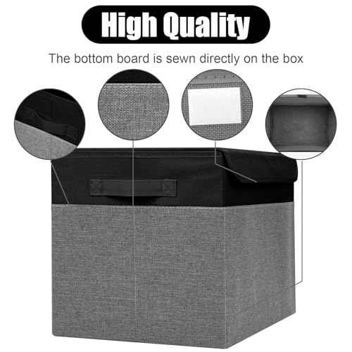 Large 42 Quarts Fabric Storage Bins with Lids [2