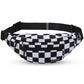 Large Checkered Fanny Pack Crossbody Belt Bag for Shopping Traveling