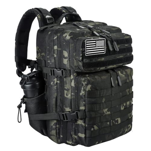 Military Tactical Backpack for Men and Women 45L Army 3 Days Assault Pack Bag Large Rucksack with Molle System Olive Green