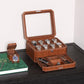8 Slot Leather Watch Box with Valet Drawer