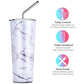 Stainless Steel Vacuum Insulated Tumbler Travel Mug 26 oz Coffee Cup with 2 Lids and Straws