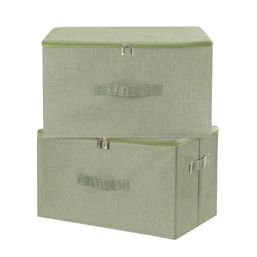 Fabric Storage Bins with Zipper Lids (2 Count)