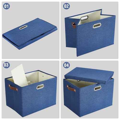 15" Fabric Storage Box with Lids (3 Count)