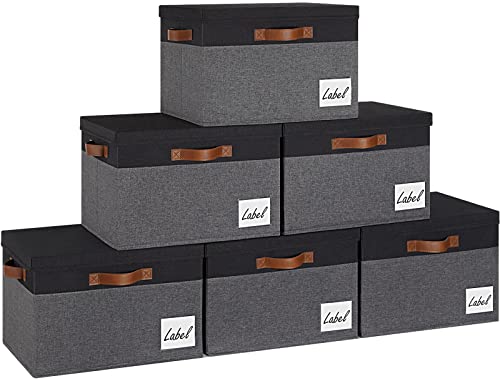 Storage Bins with Lids 6 Pack