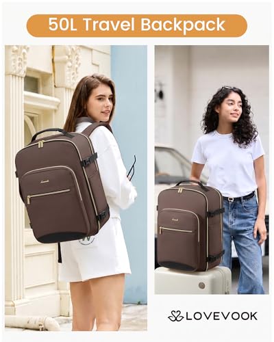 50L Travel Backpack Flight Approved Carry on Backpack