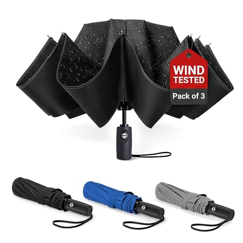 3 Pack Umbrella Windproof Travel Umbrella