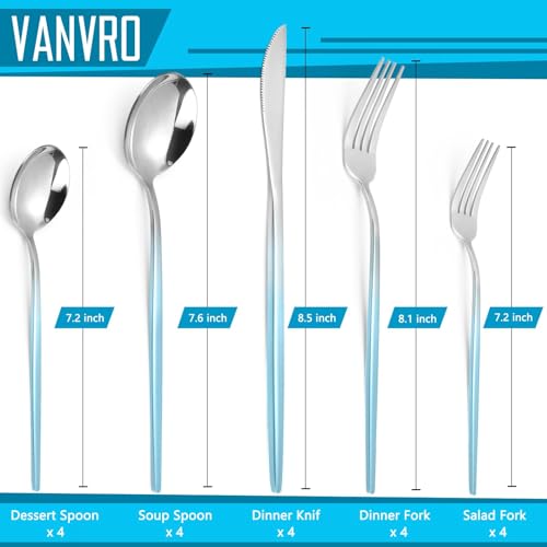 Gradient Blue Silverware Set