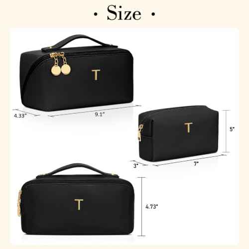 Initial Makeup Bag Personalized Gift for Women Teen Girls