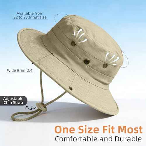 Sun Hats for Men Women Safari Hat Foldable Fishing Hat UPF 50+ Bucket Hat