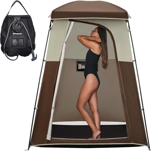 Oversize Space Privacy Camping Outdoor Shower Enclosure Portable Shower Tent for Camping 1 Room Brown Changing Tent Dressing Room