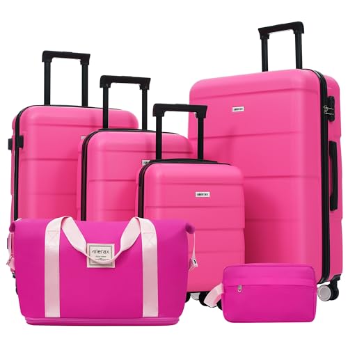 Luggage Set 6 Piece Carry on Hardcase Suitcase with Travel Bags (6 Count)