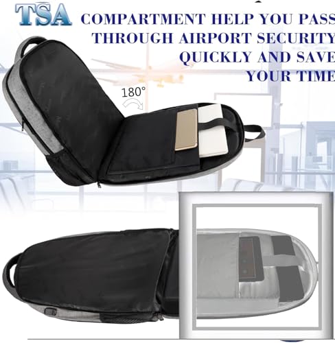 Grey 17 Inch TSA Friendly Travel Laptop Backpack for Women and Men