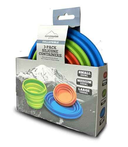Collapsible Silicone Bowl 3 Pack for Camping and Backpacking (3 Count)