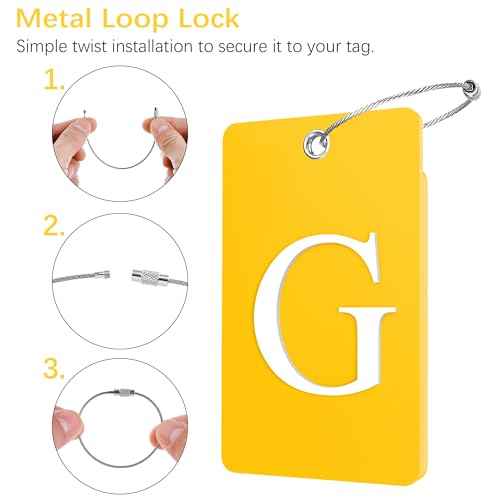 2 Pack Initial Luggage Tags for Suitcases Airplane Travel Essentials (2 Count)