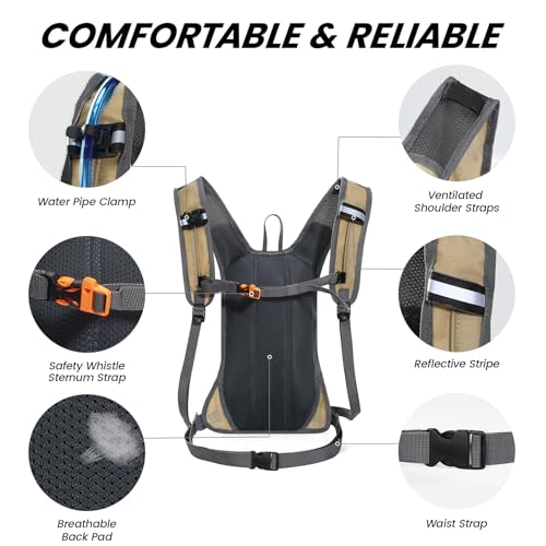 Hydration Pack Backpack with 2L Water Bladder Reflective