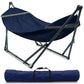 Ultimate Relaxation Portable Hammock Stand with Cotton Canvas Net