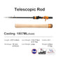 PURELURE Short Collapsible Casting Rod Medium Light BFS Travel Rod 6ft