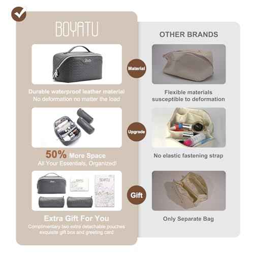 Travel Makeup Bag Cosmetic Bags for Women (3 Count)