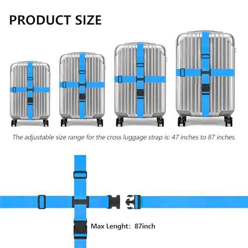Cross Luggage Straps for Suitcase and Luggage Tags 3 Packs