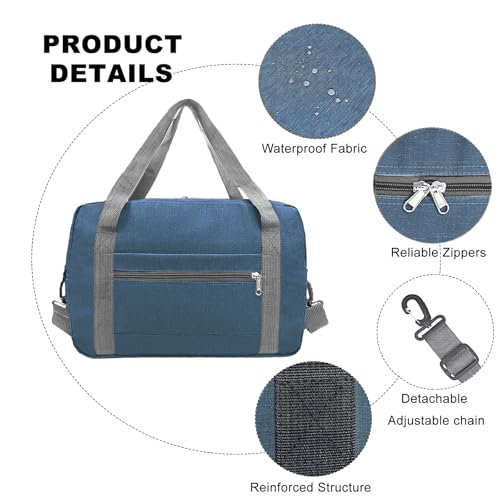 Foldable Carry on Luggage Bag 22x14x9 Personal Item Bag for Airplanes Travel Duffel Bag for Women and Men