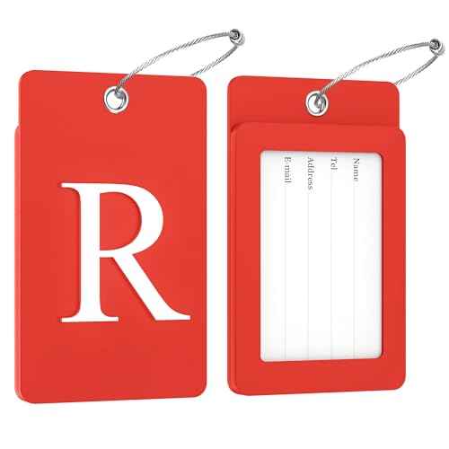 2 Pack Initial Luggage Tags for Suitcases Airplane Travel Essentials (2 Count)