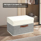 8 Pack Storage Bins Foldable Storage Boxes Fabric Storage Box with Lid & Handle Large Washable Organizer Bulk for Office (8 Count)