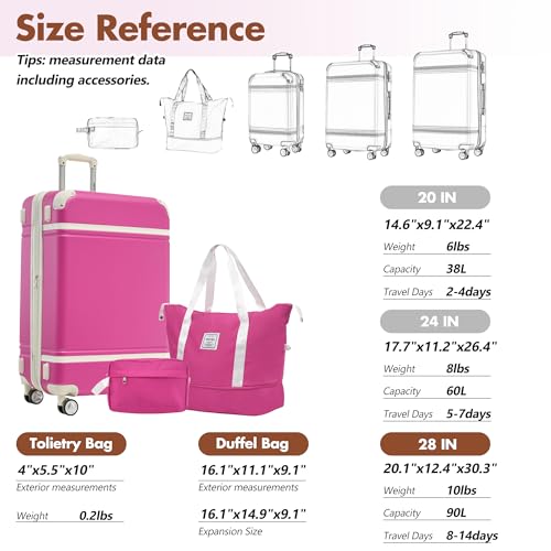 Suitcase Set 28 IN Expandable Luggage with TSA Lock Spinner Wheels (3 Count)