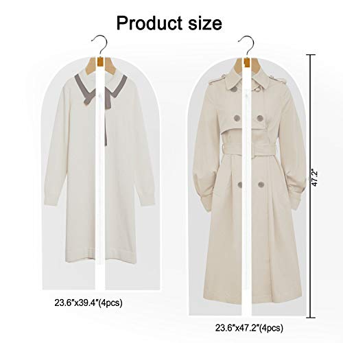 8pcs Clear Garment Bags for Hanging Clothes