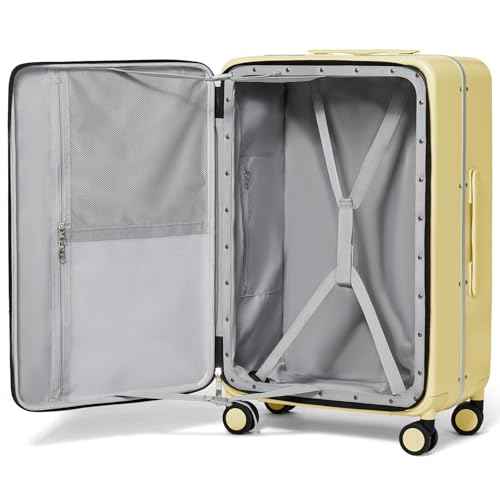 26 Inch Large Checked Luggage PC Hard Shell Suitcase Top Opening Aluminum Frame Travel Suitcases with Wheels