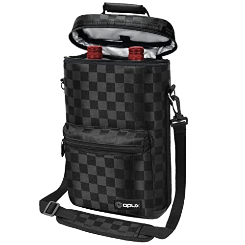 Insulated 2 Bottle Wine Bag Tote Leakproof Carrier Cooler Gift
