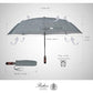 Folding Umbrella Real Wood Handle Herringbone Classic Black