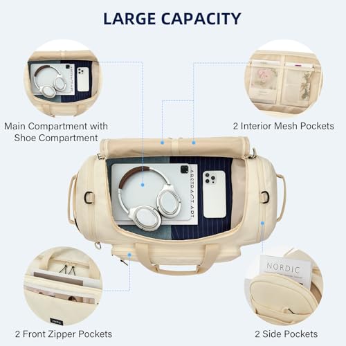 24 Inch Medium Travel Duffle Bag with Shoe Compartment