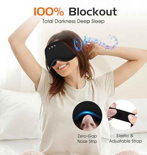 Bluetooth Sleep Mask with 2 Removable 3D Contoured Cup