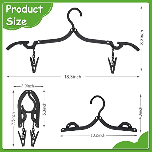 24 Pieces Folding Travel Hangers Foldable with Clips Portable Collapsible Coat Hanger Travel Drying Rack for Clothes