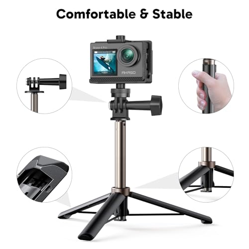 Brave 4 Pro Action Camera with Selfie Stick Tripod Carry Bag Bundle