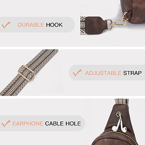 Crossbody Bags for Women PU Leather Cross Body Sling Bag for Woman Travel Coffee