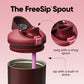 FreeSip Tumbler Stainless Steel Water Bottle 30 oz Black Cherry