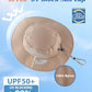 UPF50+ Mens Sun Hat Wide Brim Fishing Hat Airy Mesh UV Protection Portable Bucket Sun Hat Milky Khaki