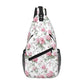 Sling Bag Vintage Floral Hiking Daypack Crossbody Shoulder Backpack Travel Chest Pack for Men Women