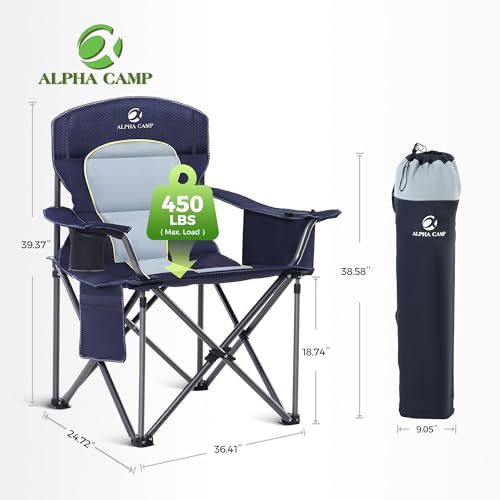 Oversized Fully Padded Camping Chairs with Lumbar Support (2 Count)