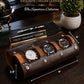 Watch Travel Case for Men Watch Roll for Travel Organizer and Display Watch Case Leather Espresso Brown Leather