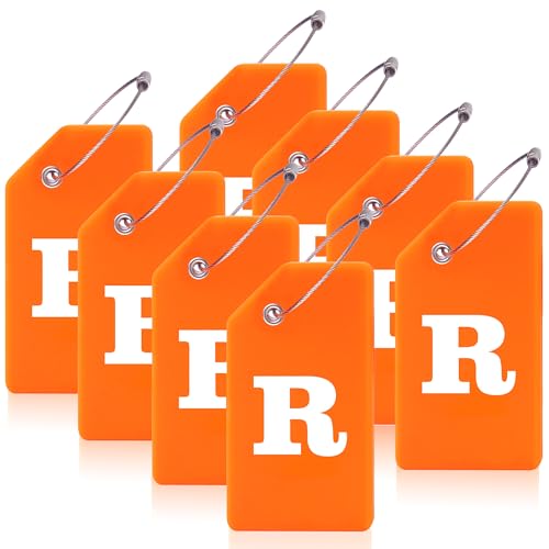 8 Pack Initial Luggage Tags for Suitcases Airplane Travel Essentials (8 Count)