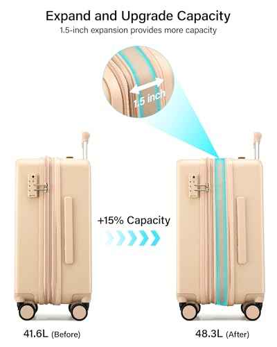 20 Inch Expandable Carry On Luggage
