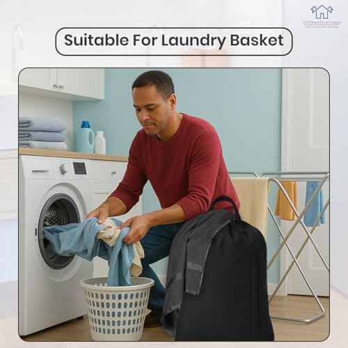 LFH Home Large Premium 1pack Cotton Rich Canvas Laundry Bag with Drawstring and Handles Heavy Duty