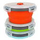Ecomorning 3Piece Round Collapsible Lunch Container Silicone Food Storage Containers Collapsible Camping Bowl with Airtight Silicone Lids (3 Count)