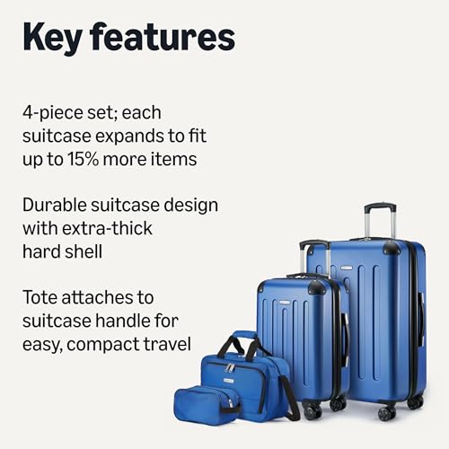 4 Piece Hardside Luggage Set with Multidirectional Spinner Wheels (4 Count)